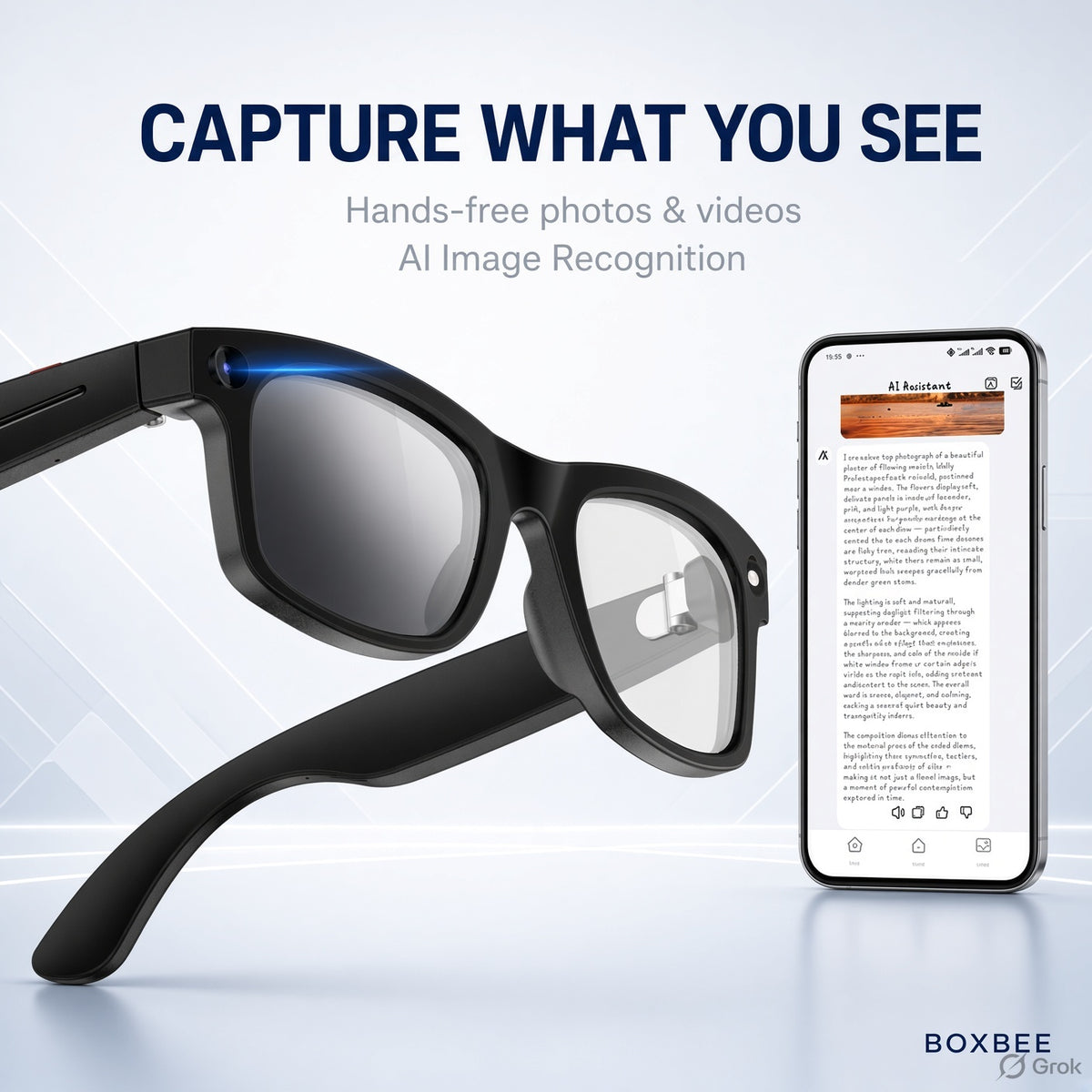 AI Smart Glasses – Camera, Bluetooth Calls, Music & AI Translation